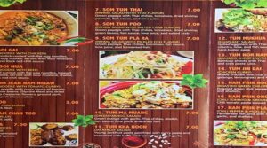 thai food club menu